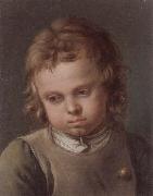 unknow artist Portrait of a young boy,head and shoulders,wearing a grey smock and a green shirt painting